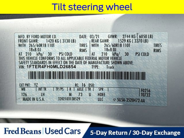 Certified 2021 Ford Ranger XL w/ Equipment Group 101A High image 34