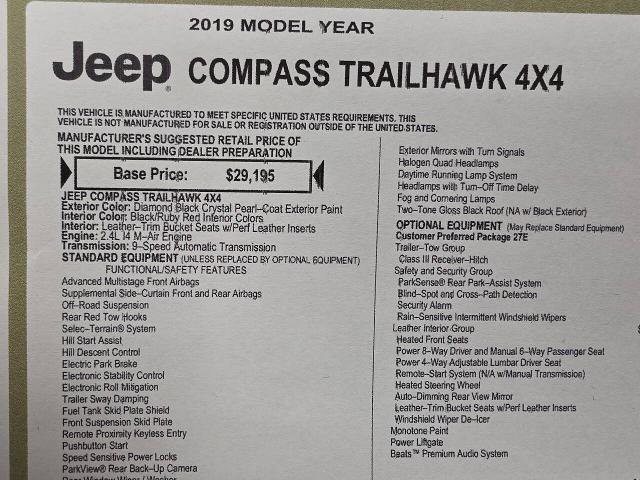 Used 2019 Jeep Compass Trailhawk w/ Leather Interior Group image 25