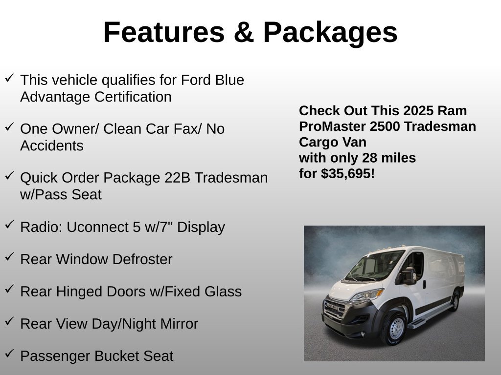 Used 2025 RAM ProMaster 2500 w/ U-Haul Equipment Group FWD image 4