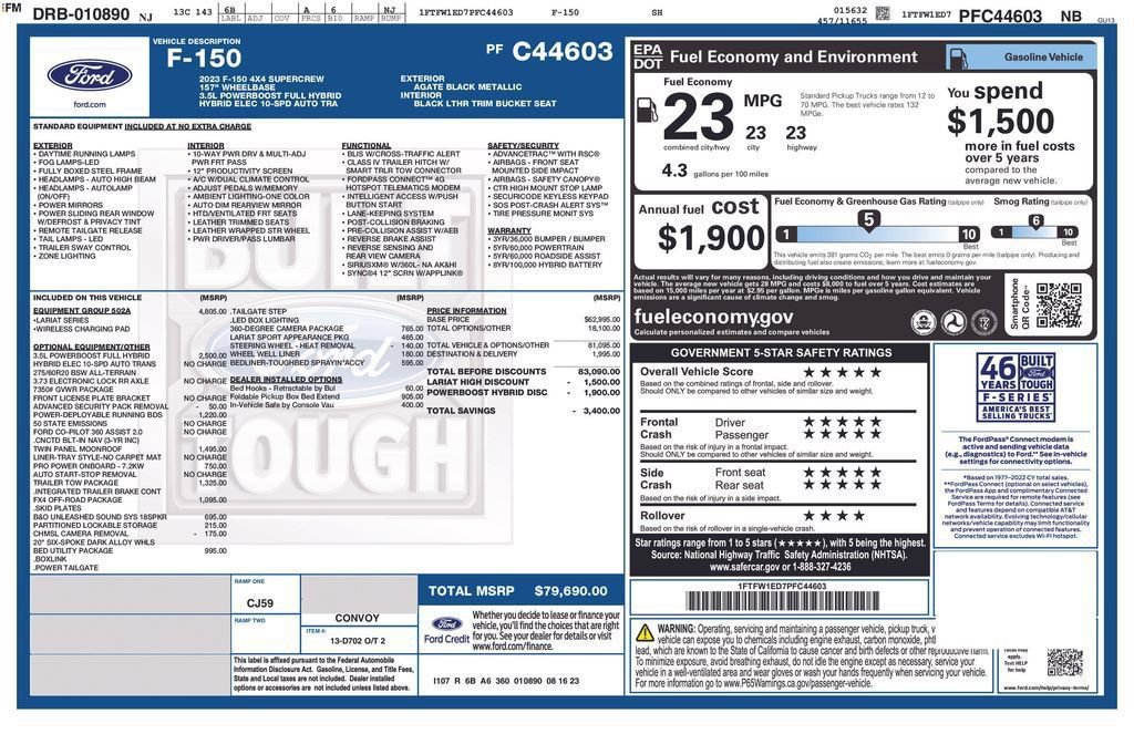 Certified 2023 Ford F150 Lariat w/ Equipment Group 502A High AWD/4WD image 13