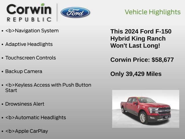 Certified 2024 Ford F150 King Ranch w/ FX4 Off-Road Package image 20