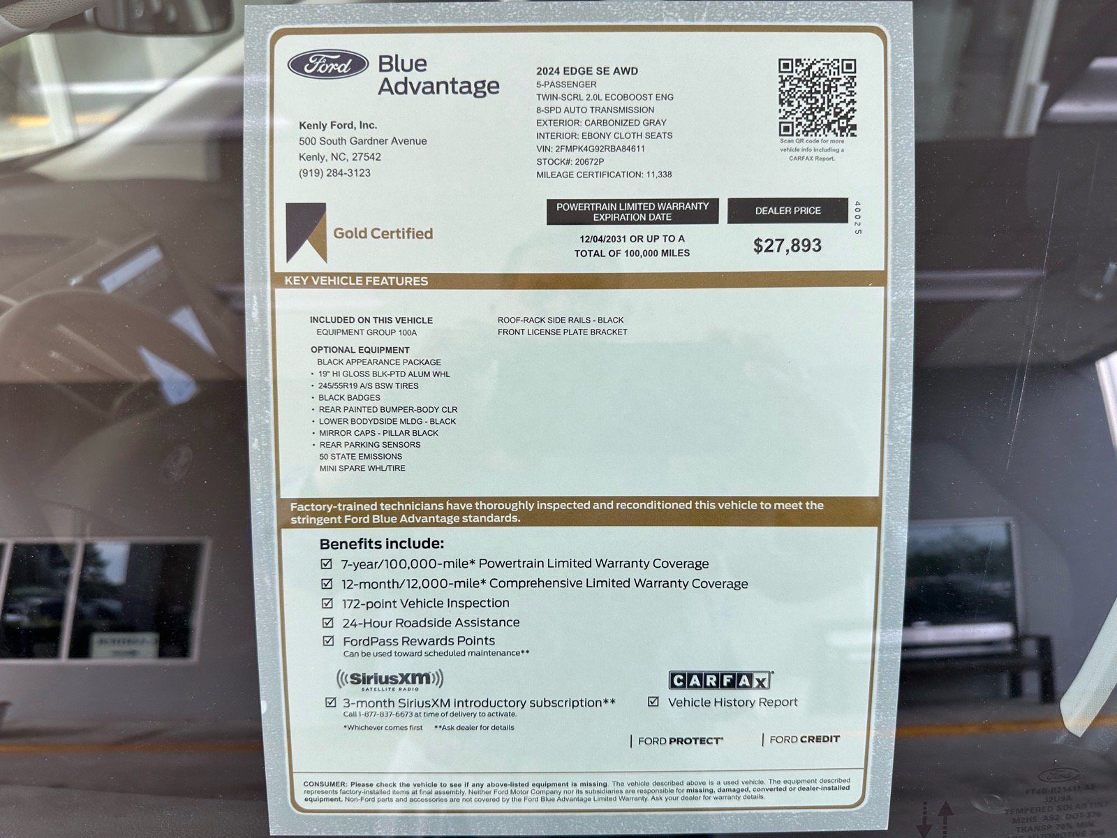 Certified 2024 Ford Edge SE w/ Black Appearance Package AWD/4WD image 4