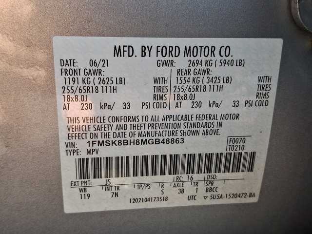 Certified 2021 Ford Explorer 4WD image 26