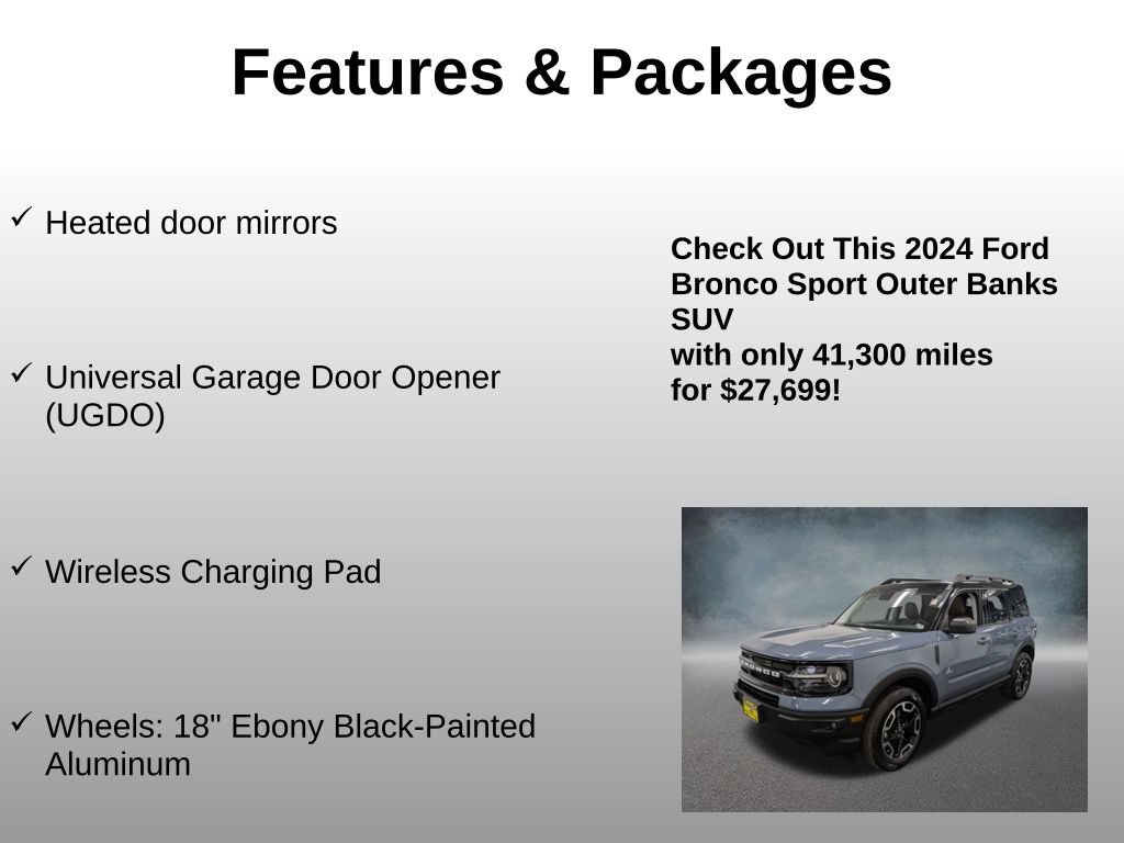 Certified 2024 Ford Bronco Sport Outer Banks w/ Tech Package AWD/4WD image 8
