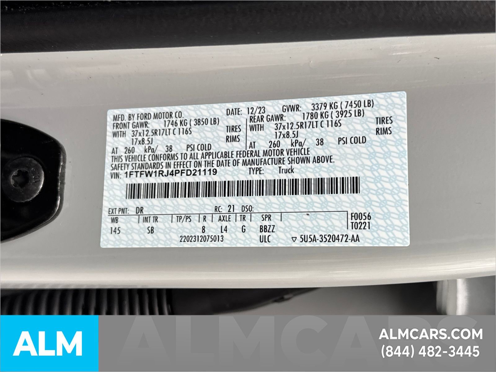 Certified 2023 Ford F150 Raptor w/ Equipment Group 802A Raptor R image 39