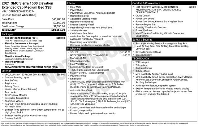 Used 2021 GMC Sierra 1500 Elevation w/ X31 Off-Road Package AWD/4WD image 36