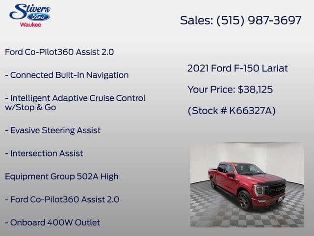 Certified 2021 Ford F150 Lariat w/ Equipment Group 502A High AWD/4WD image 8