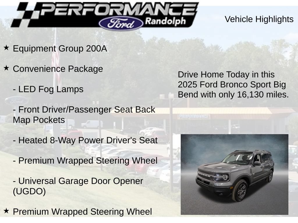 Certified 2025 Ford Bronco Sport Big Bend w/ Convenience Package AWD/4WD image 9