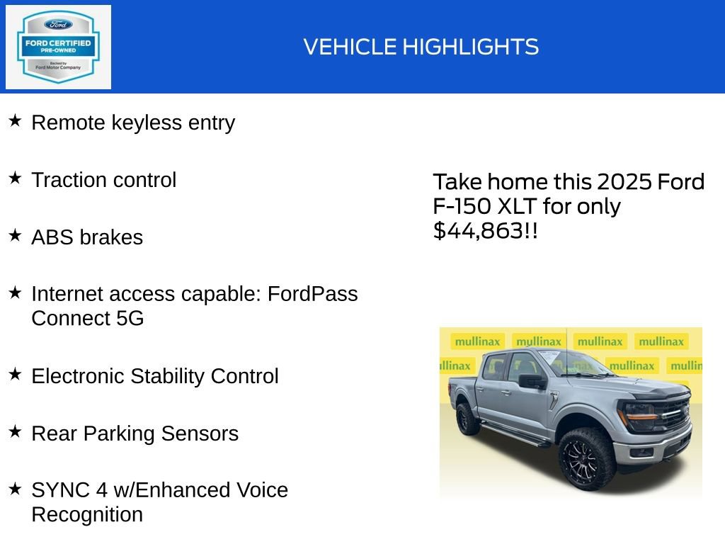 Certified 2025 Ford F150 XLT w/ Equipment Group 301A Standard AWD/4WD image 18