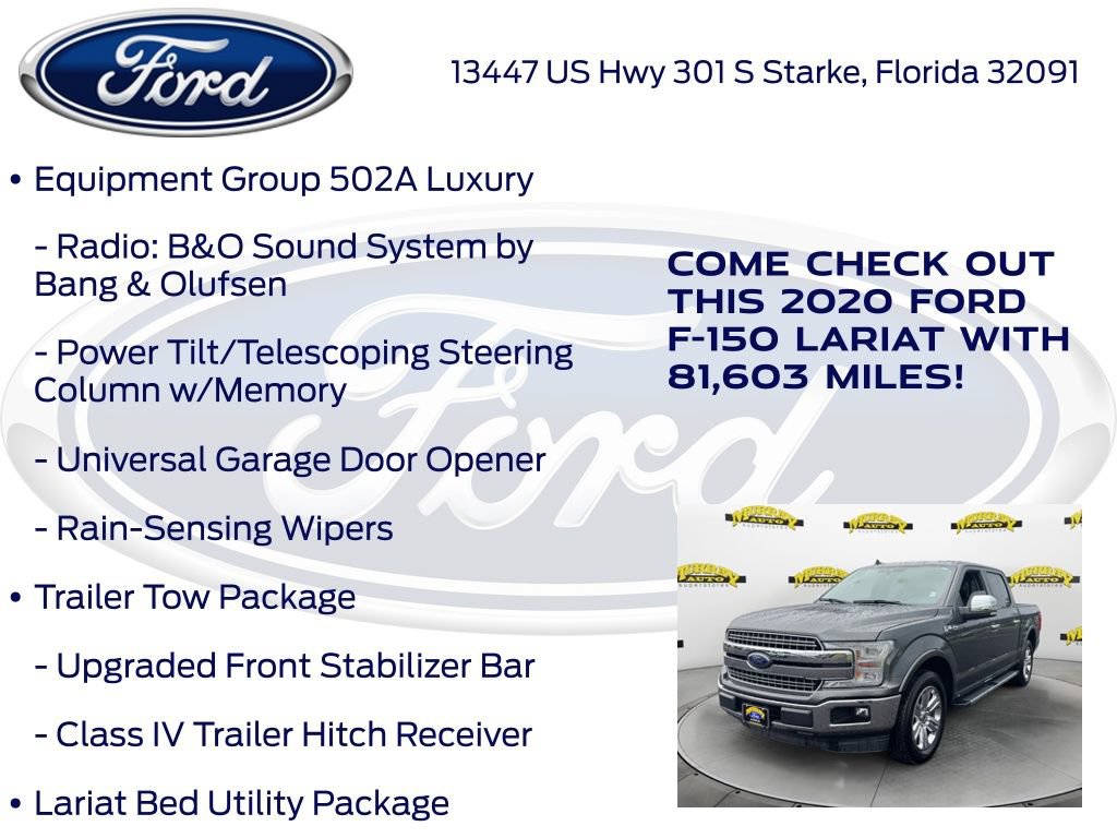 Certified 2020 Ford F150 Lariat w/ Equipment Group 502A Luxury RWD image 27
