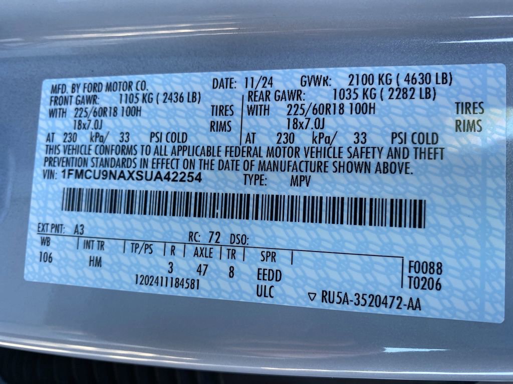 Certified 2025 Ford Escape ST-Line Select image 47