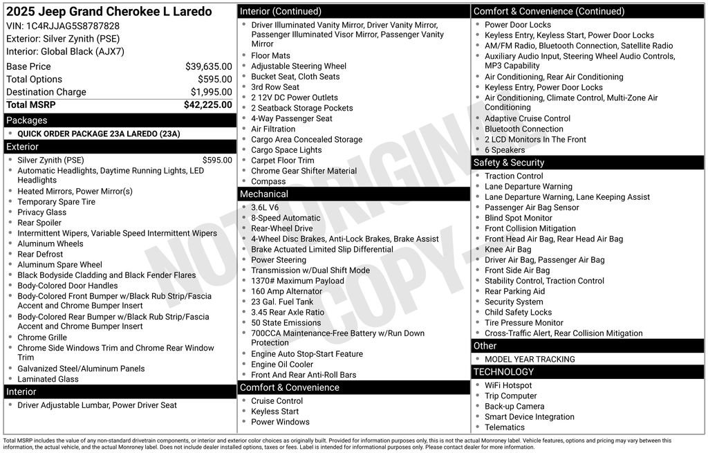 Used 2025 Jeep Grand Cherokee L Laredo RWD image 5