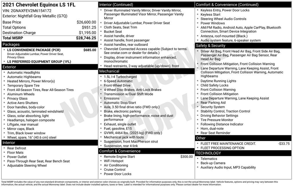 Used 2021 Chevrolet Equinox LS w/ LS Convenience Package FWD image 5