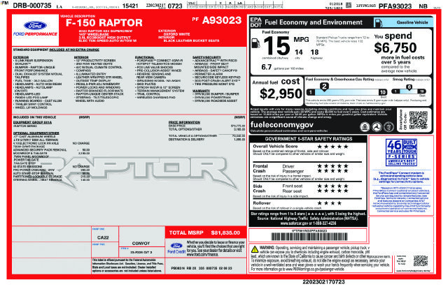 Certified 2023 Ford F150 Raptor AWD/4WD image 5