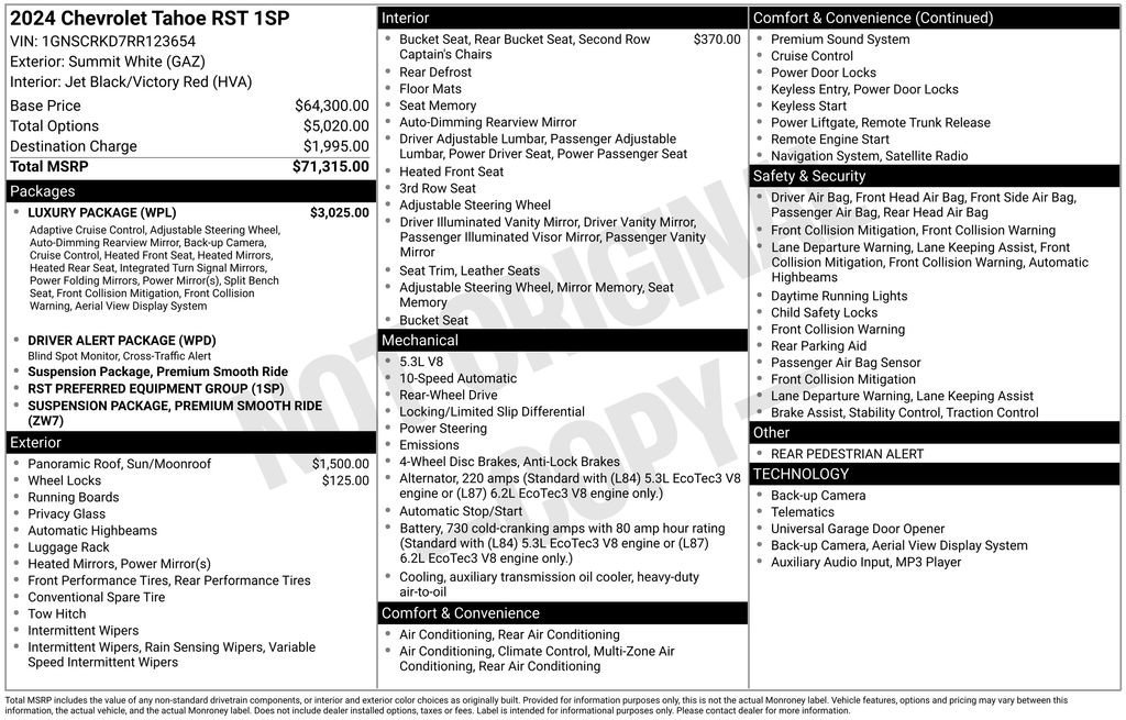 Used 2024 Chevrolet Tahoe RST w/ Luxury Package image 37