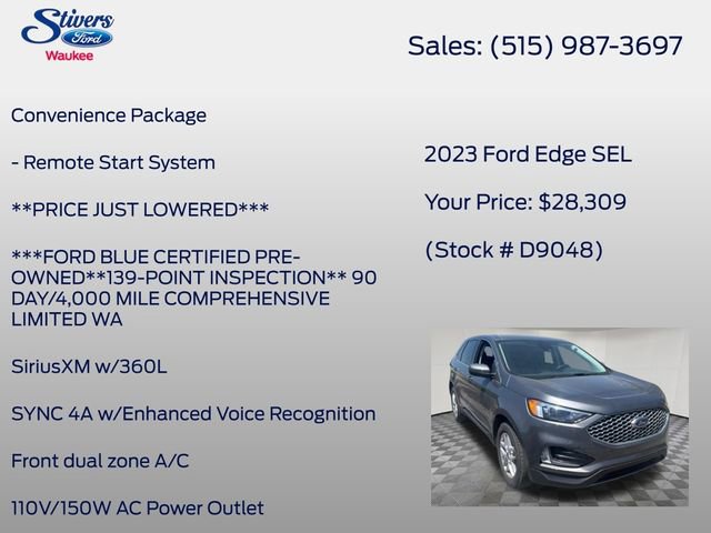 Certified 2023 Ford Edge SEL w/ Convenience Package AWD/4WD image 4