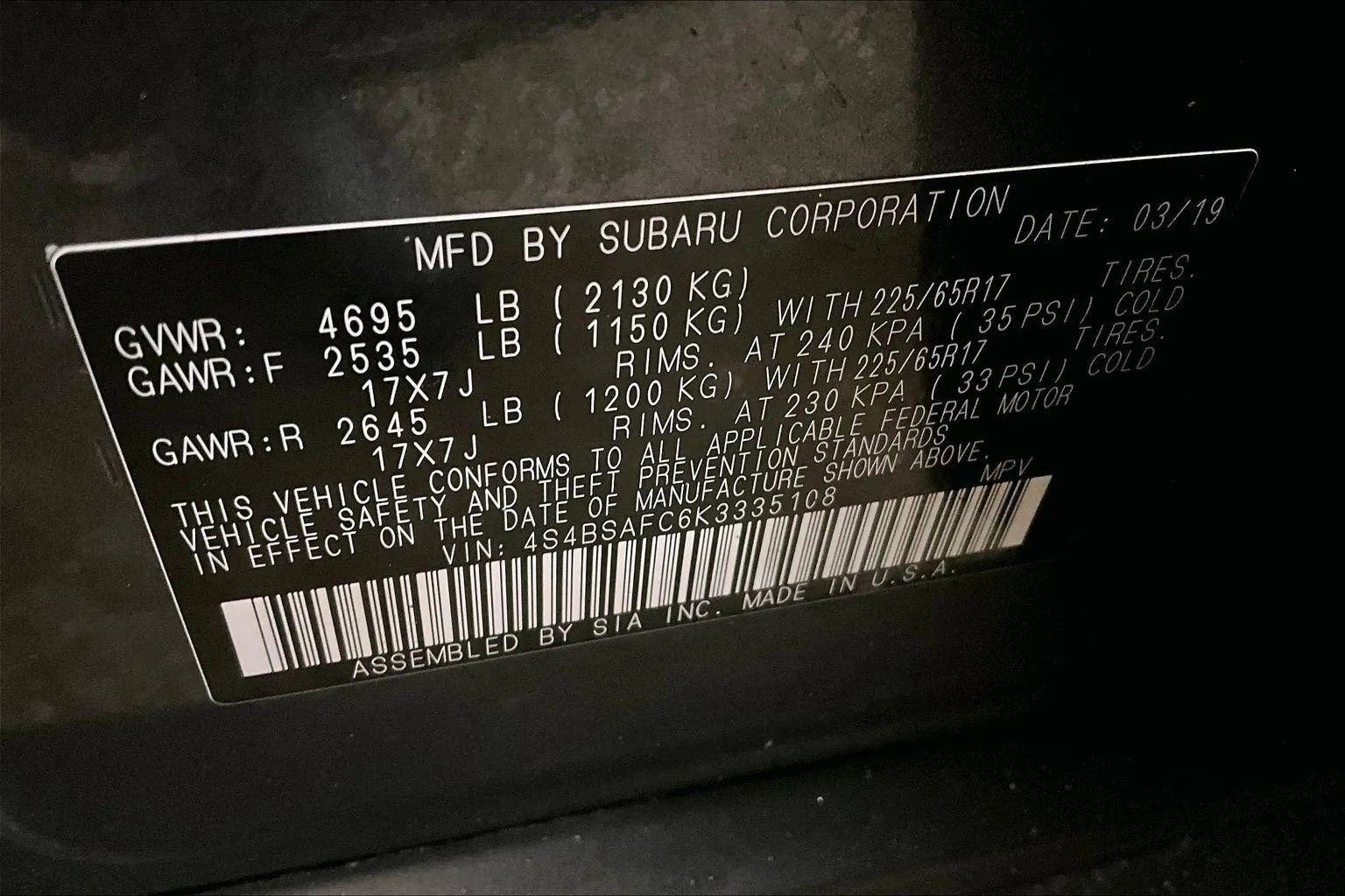 Used 2019 Subaru Outback 2.5i Premium image 32