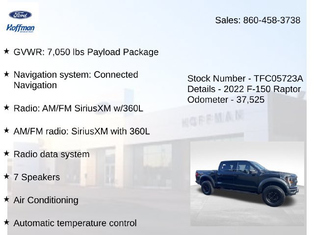 Certified 2022 Ford F150 Raptor w/ Convenience Package AWD/4WD image 5