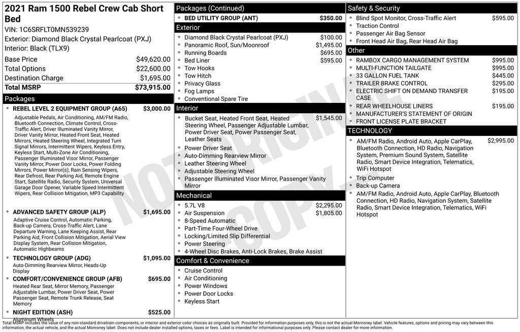 Used 2021 RAM 1500 Rebel w/ Rebel Level 2 Equipment Group AWD/4WD image 3