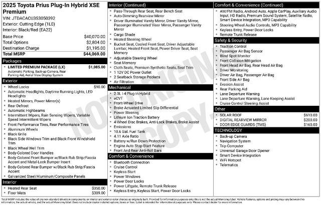 Used 2025 Toyota Prius Plug-In Hybrid w/ Limited Premium Package image 2