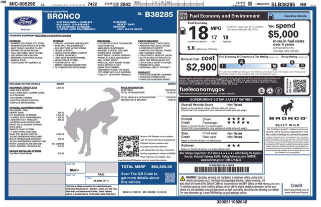 Certified 2025 Ford Bronco Badlands AWD/4WD image 37