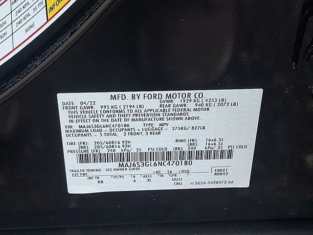 Certified 2022 Ford EcoSport SE w/ SE Convenience Package AWD/4WD image 28