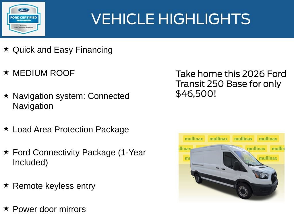 Certified 2026 Ford Transit 250 148 Medium Roof w/ Load Area Protection Package RWD image 22