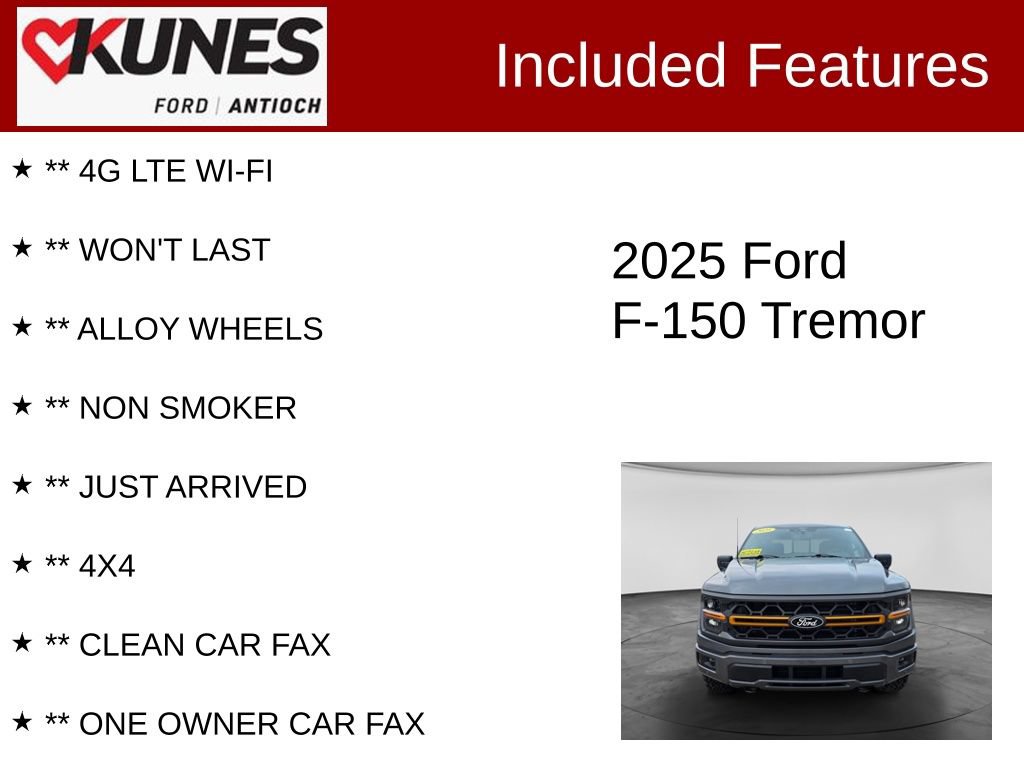 Certified 2025 Ford F150 Tremor w/ Tow/Haul Package AWD/4WD image 4