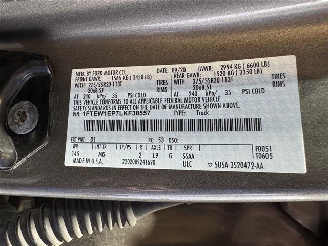 Certified 2020 Ford F150 XLT w/ Equipment Group 302A Luxury AWD/4WD image 33