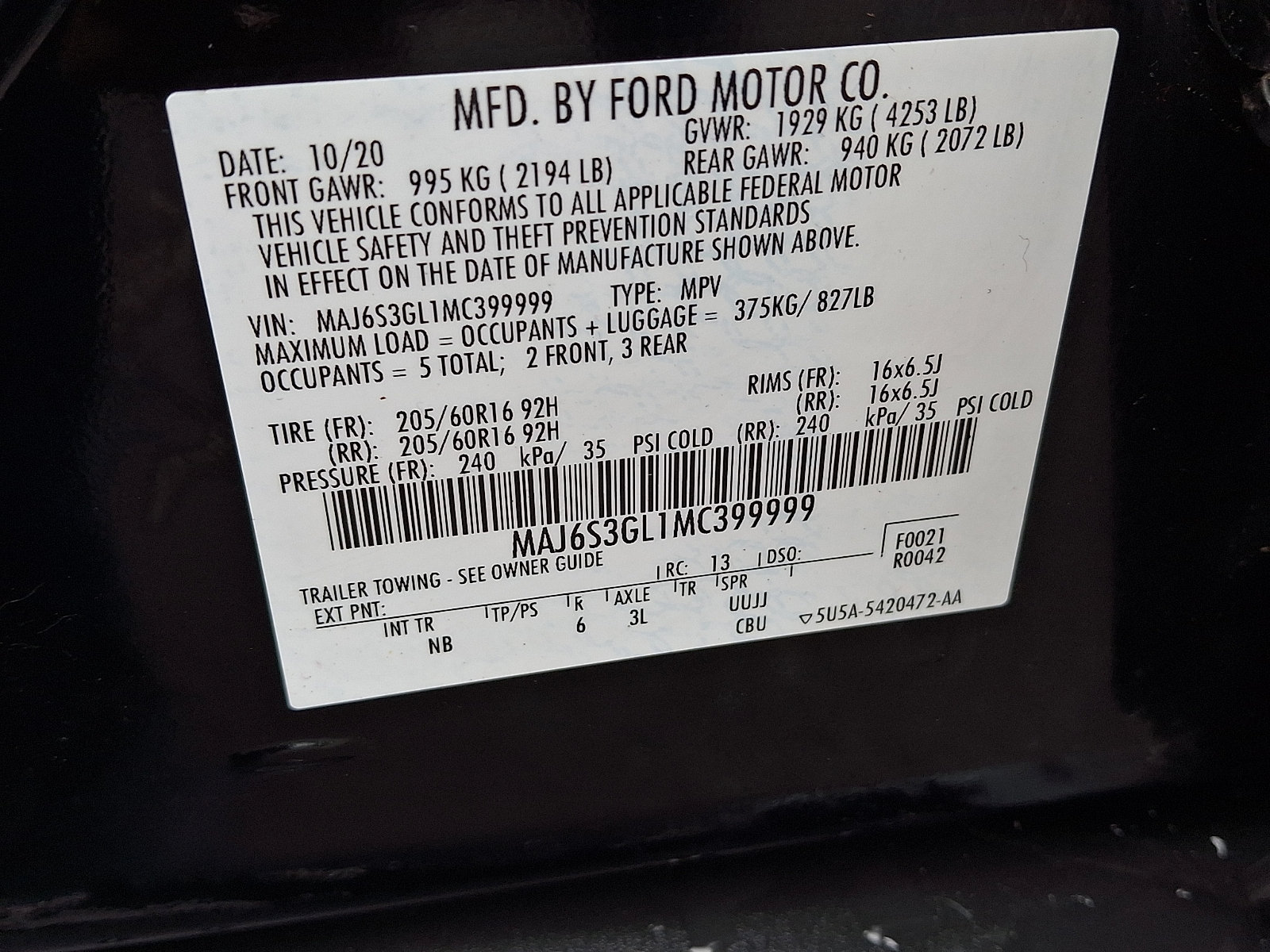 Certified 2021 Ford EcoSport SE w/ SE Convenience Package AWD/4WD image 27