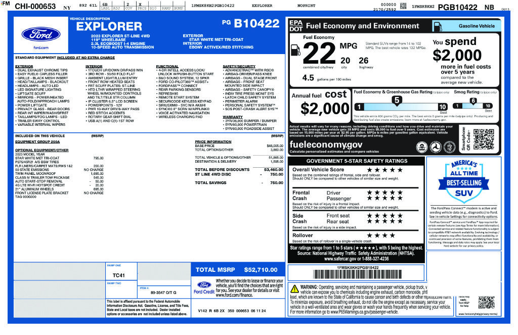 Certified 2023 Ford Explorer ST-Line w/ Class IV Trailer Tow Package AWD/4WD image 34