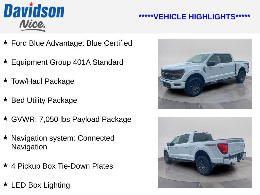Certified 2024 Ford F150 Tremor w/ Bed Utility Package AWD/4WD image 4
