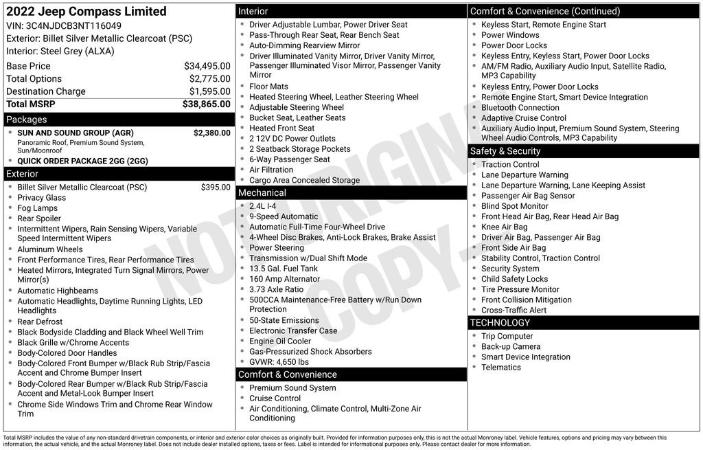 Used 2022 Jeep Compass Limited w/ Sun and Sound Group image 5