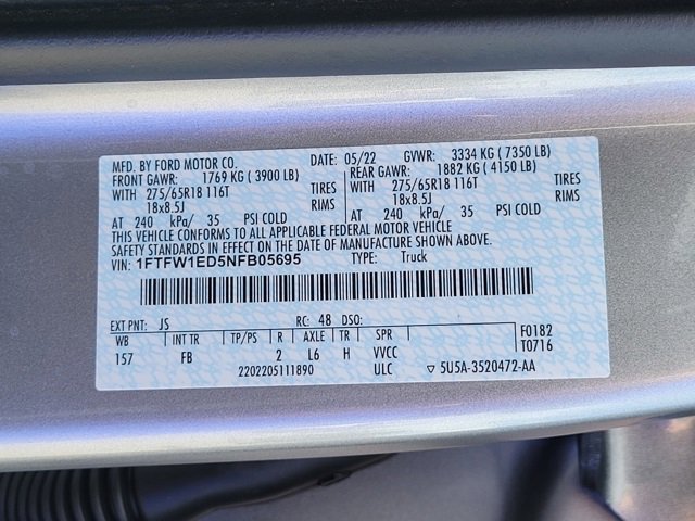 Certified 2022 Ford F150 XLT w/ Equipment Group 302A High image 17