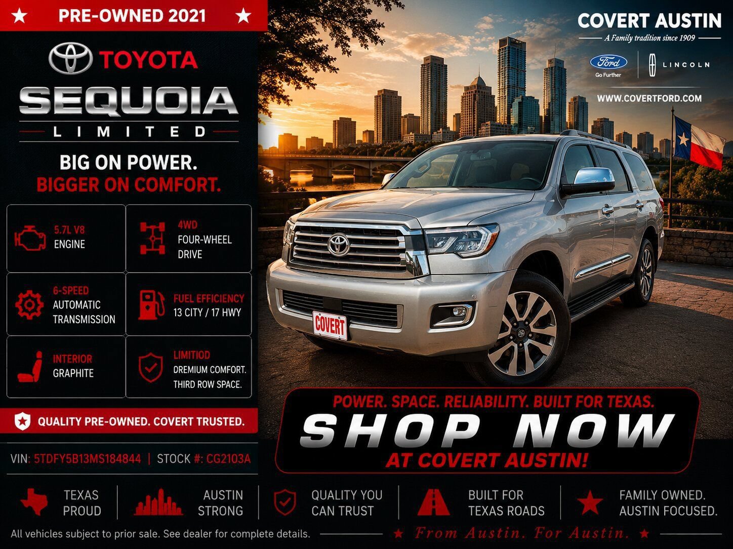 Used 2021 Toyota Sequoia Limited w/ Safety & Convenience Package AWD/4WD image 1