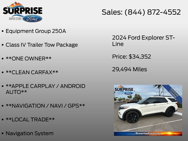 Certified 2024 Ford Explorer ST-Line w/ Class IV Trailer Tow Package RWD image 7