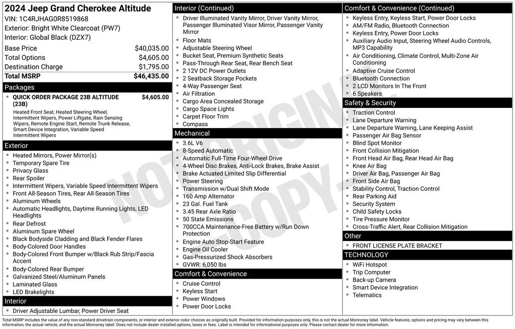 Used 2024 Jeep Grand Cherokee Altitude AWD/4WD image 56