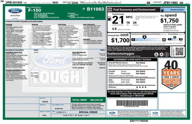 Certified 2018 Ford F150 Lariat w/ Equipment Group 502A Luxury AWD/4WD image 2