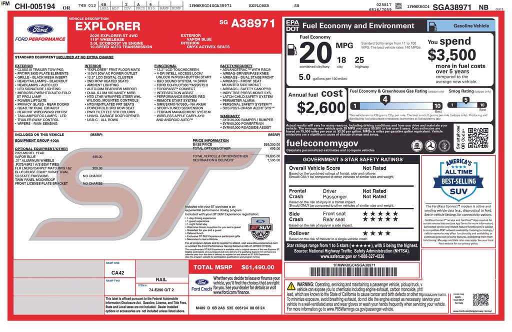 Certified 2025 Ford Explorer ST image 27