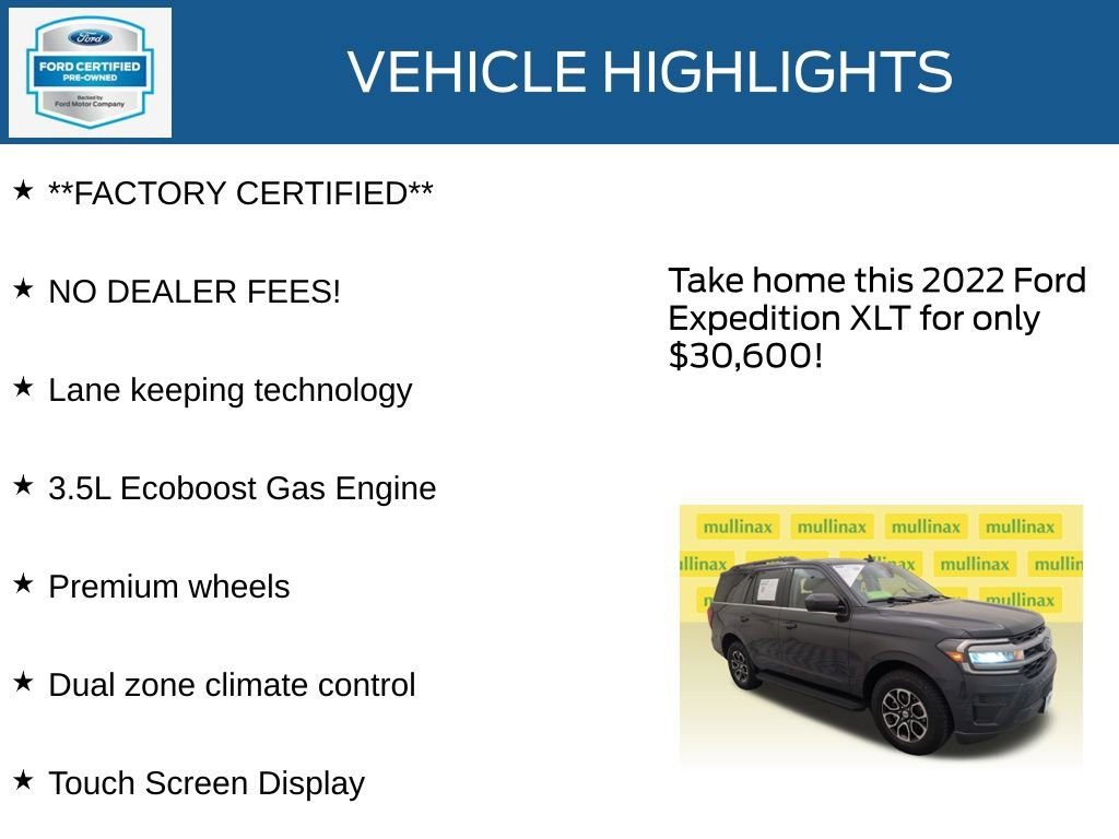 Certified 2022 Ford Expedition XLT RWD image 12