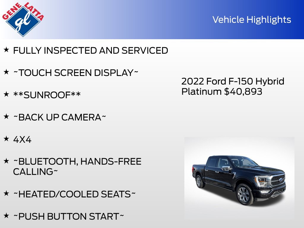 Certified 2022 Ford F150 Platinum w/ Equipment Group 701A High AWD/4WD image 4