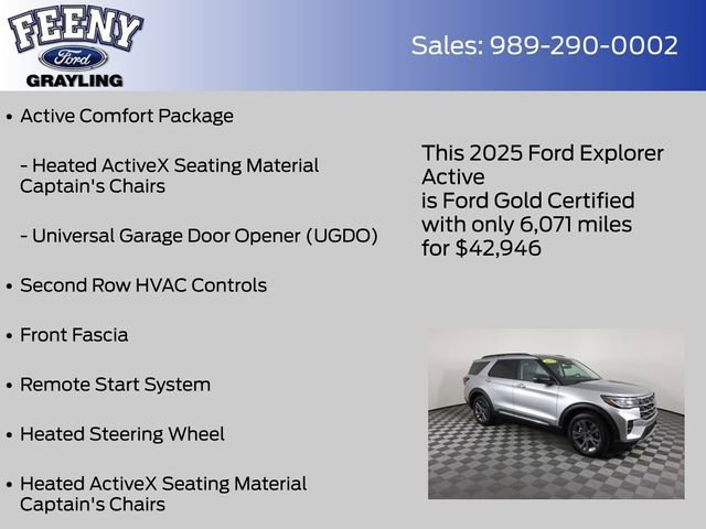 Certified 2025 Ford Explorer Active w/ Active Comfort Package image 12