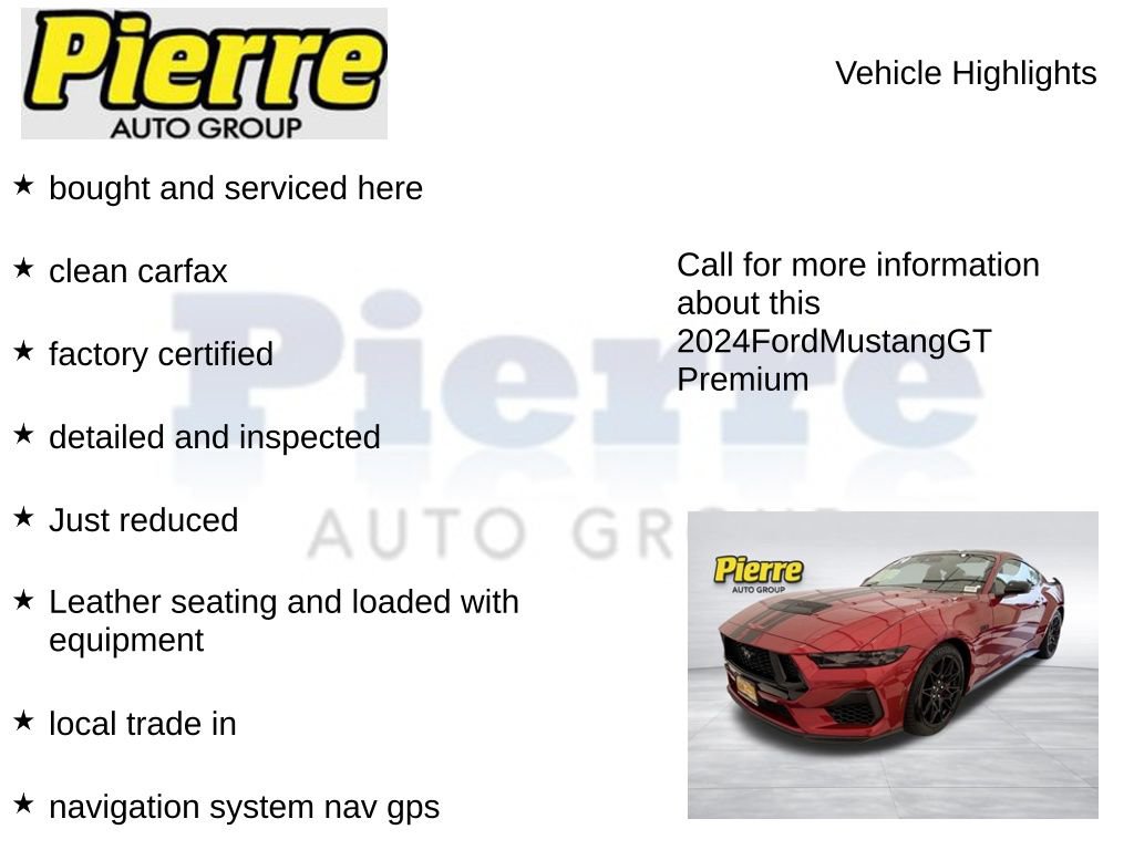 Certified 2024 Ford Mustang GT Premium w/ GT Performance Package RWD image 7