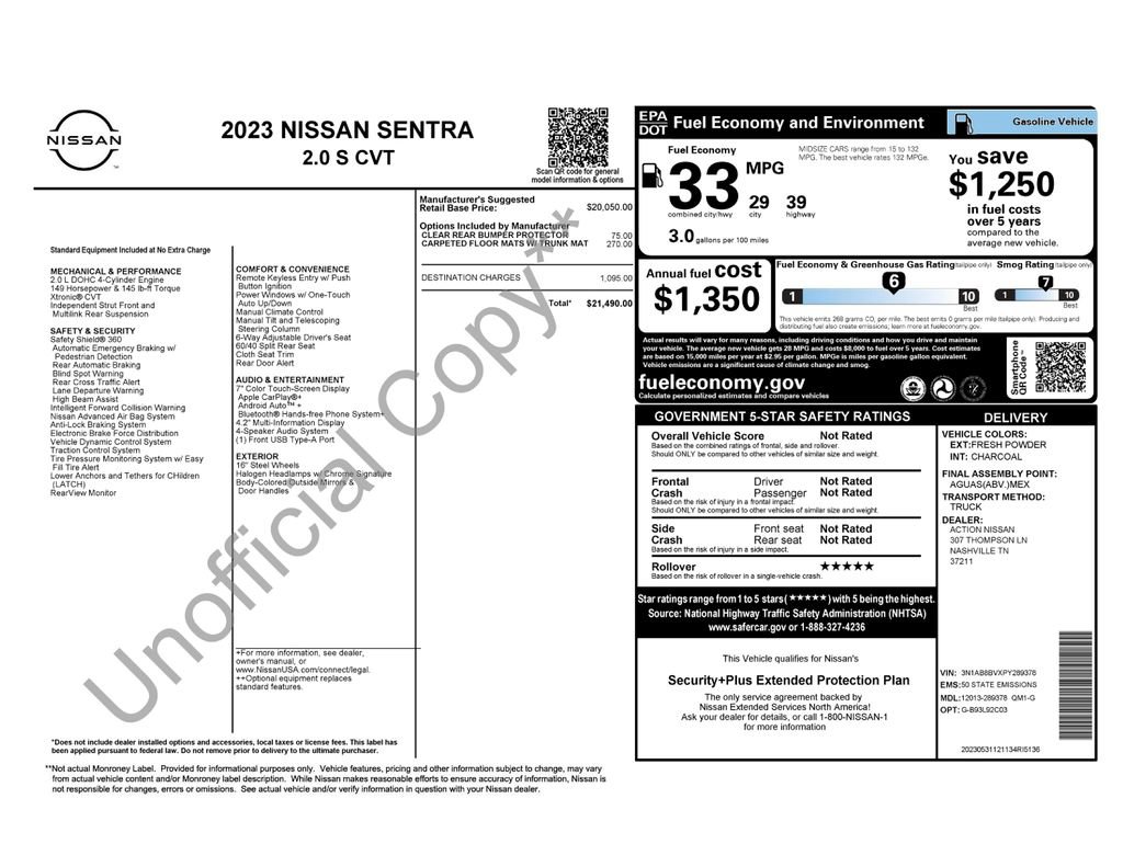 Used 2023 Nissan Sentra S