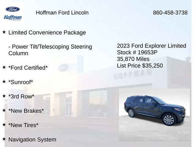 Certified 2023 Ford Explorer Limited w/ Equipment Group 301A AWD/4WD image 12
