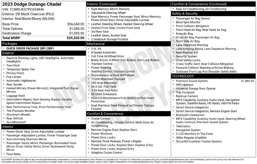 Used 2023 Dodge Durango Citadel AWD/4WD image 32