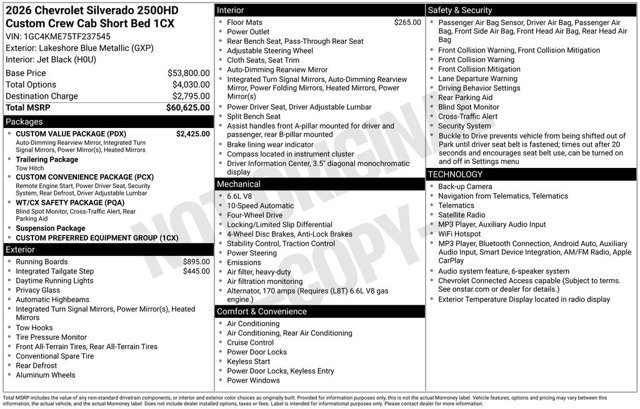 Used 2026 Chevrolet Silverado 2500 Custom w/ Custom Value Package AWD/4WD image 2