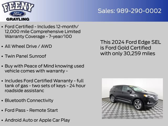 Certified 2024 Ford Edge SEL w/ Convenience Package AWD/4WD video 4