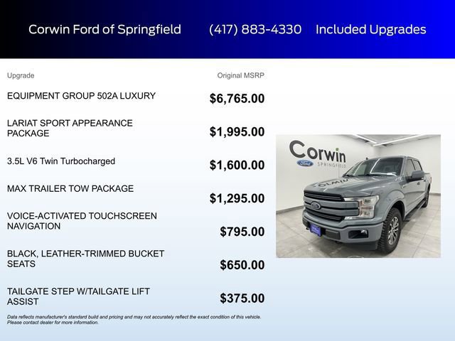 Certified 2020 Ford F150 Lariat w/ Equipment Group 502A Luxury image 8