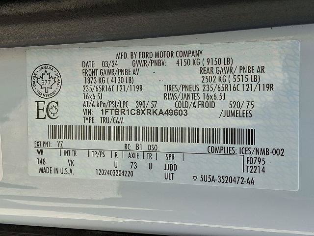 Certified 2024 Ford Transit 250 148 Medium Roof w/ Load Area Protection Package RWD image 27